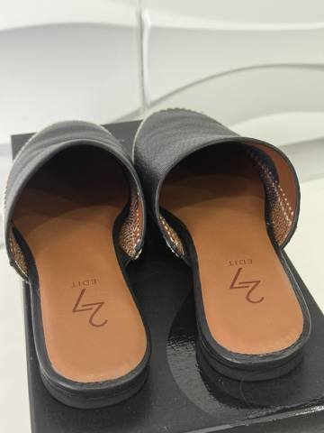 27 Edit Womens Size 8 Black Leather Slip On Flat Mules Made in Brazil photo 3