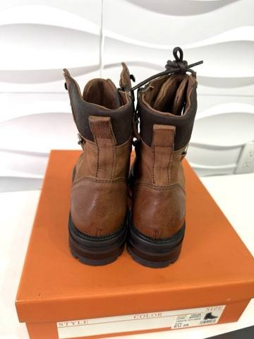 Miz Mooz Dunn Womens Size 8.5 EU 39 Brandy Leather Lace Up Combat Ankle Boots photo 4