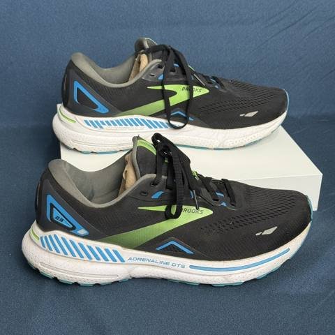 Brooks Adrenaline GTS 23 Mens Size 9.5 Black Hawaiian Running Shoes Sneakers