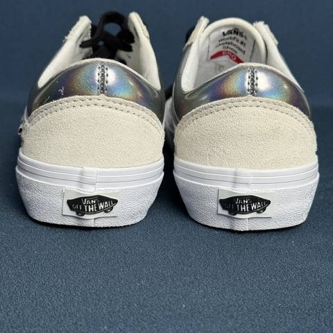 Vans Old Skool Pro Mens 6 Womens 8 Iridescent Silver White Skate Shoes Sneakers photo 9