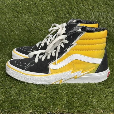 Vans Sk8-Hi Bolt Mens Size 9.5 Black Yellow High Top Skateboard Shoes Sneakers photo 3
