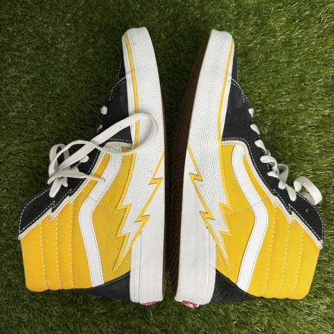 Vans Sk8-Hi Bolt Mens Size 9.5 Black Yellow High Top Skateboard Shoes Sneakers photo 5