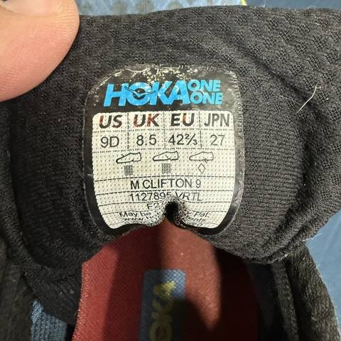 Hoka One One Clifton 9 Mens Size 9 Blue Pink Athletic Running Shoes Sneakers photo 2