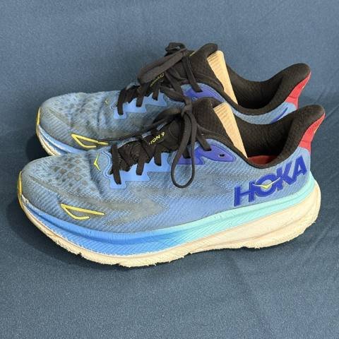 Hoka One One Clifton 9 Mens Size 9 Blue Pink Athletic Running Shoes Sneakers photo 4
