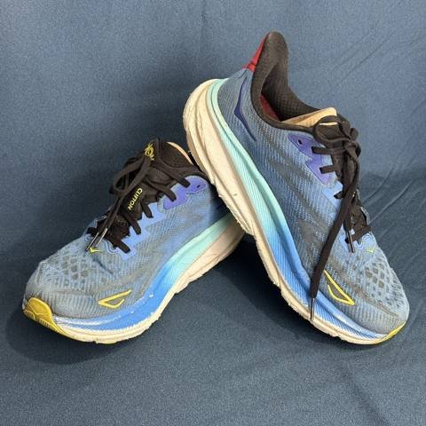Hoka One One Clifton 9 Mens Size 9 Blue Pink Athletic Running Shoes Sneakers photo 6