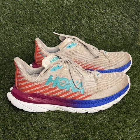 Hoka Mach 5 Mens Size 11 D White Orange Blue Lightweight Running Shoes Sneakers