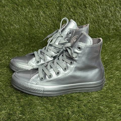 Converse Chuck Taylor All Star High Top Womens Size 5.5 Metallic Silver Sneakers photo 3