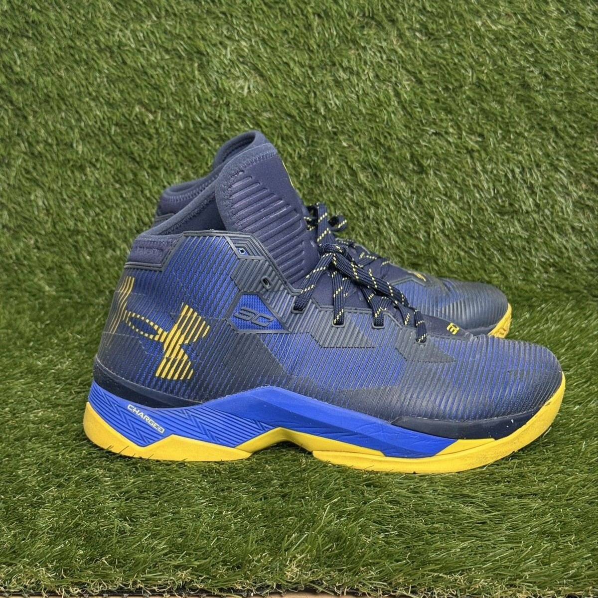 Under Armour Curry 2.5 Dub Nation Mens Size 11.5 Royal Blue Basketball Shoes