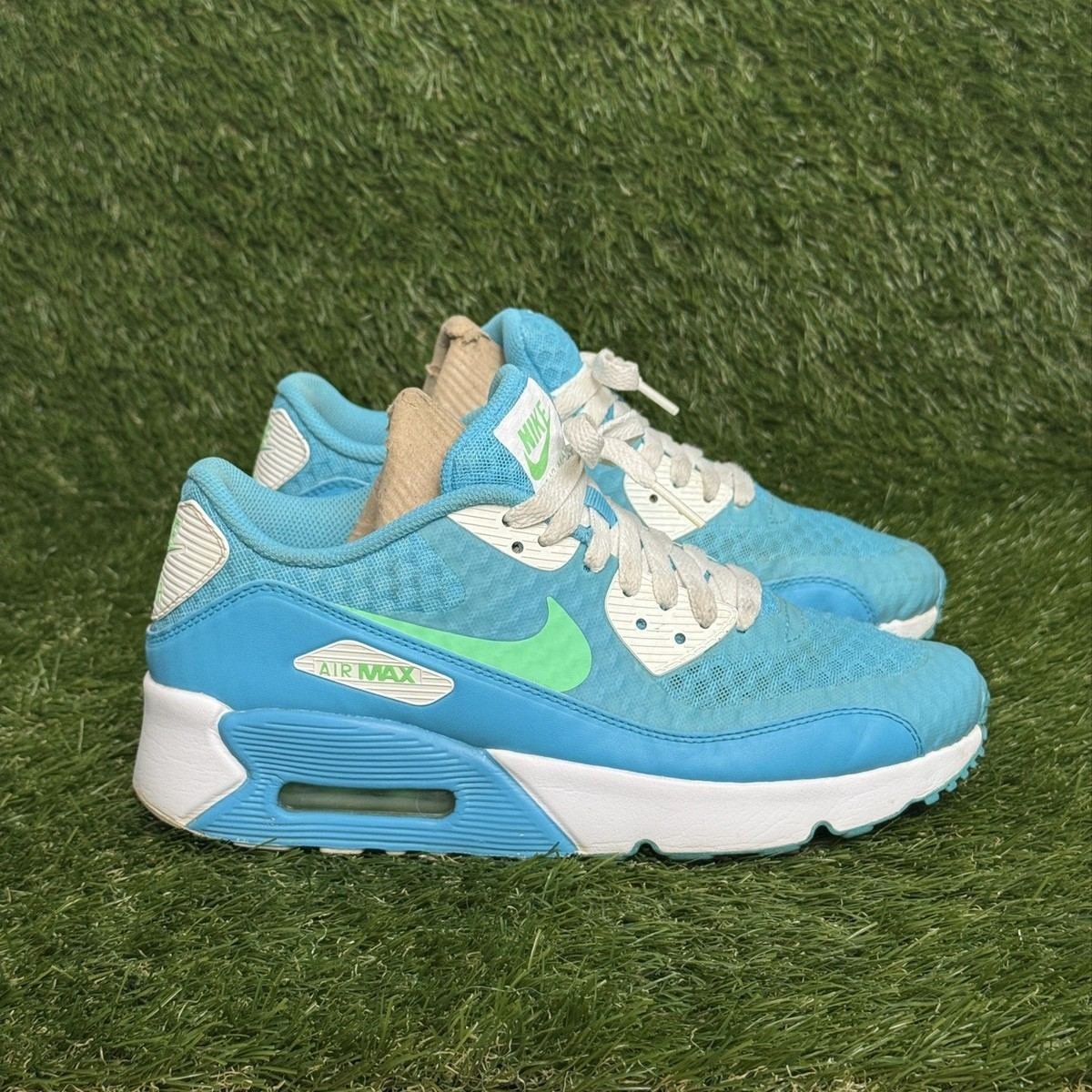 Nike Air Max 90 2009 Boys Size 6.5Y Blue Green Retro Sneakers 325213-412