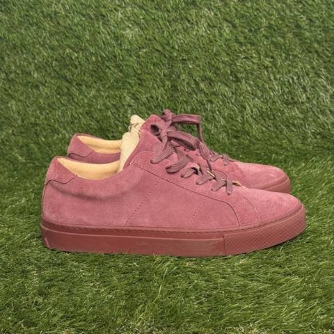 Greats Royale Mens Size 7 Maroon Suede Low Top Sneakers Made in Italy