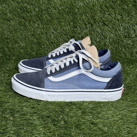 Vans Old Skool Mens 7 Womens 8.5 Black Blue Suede Canvas Low Top Skate Shoes photo 3