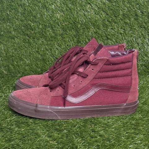 Vans Sk8-Hi Reissue Zip Mens Size 11 Red Suede High Top Skate Shoes Sneakers photo 3