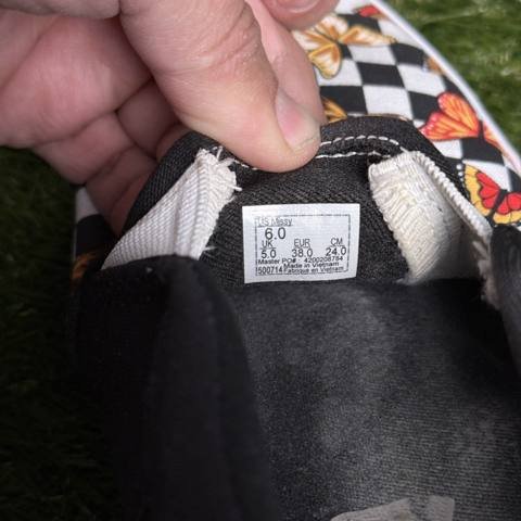 Vans Asher Womens Size 6 Checkerboard Butterfly Multicolor Slip On Skate Shoes photo 8