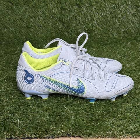 Nike Mercurial Vapor 14 Academy Boys Size 5.5Y White Blue Youth Soccer Cleats