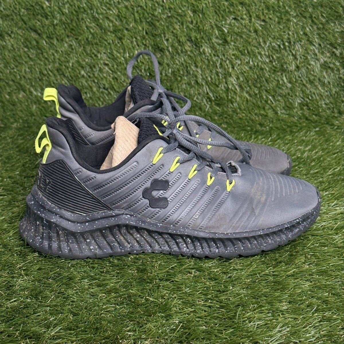 Charly Falcon Relaxed Mens Size 8.5 Gray Neon Yellow Walking Running Shoes
