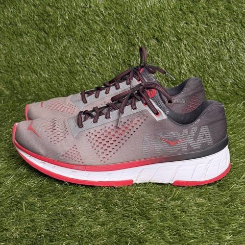 Hoka One One Cavu Mens Size 10 Charcoal Gray Red Running Shoes Sneakers photo 3