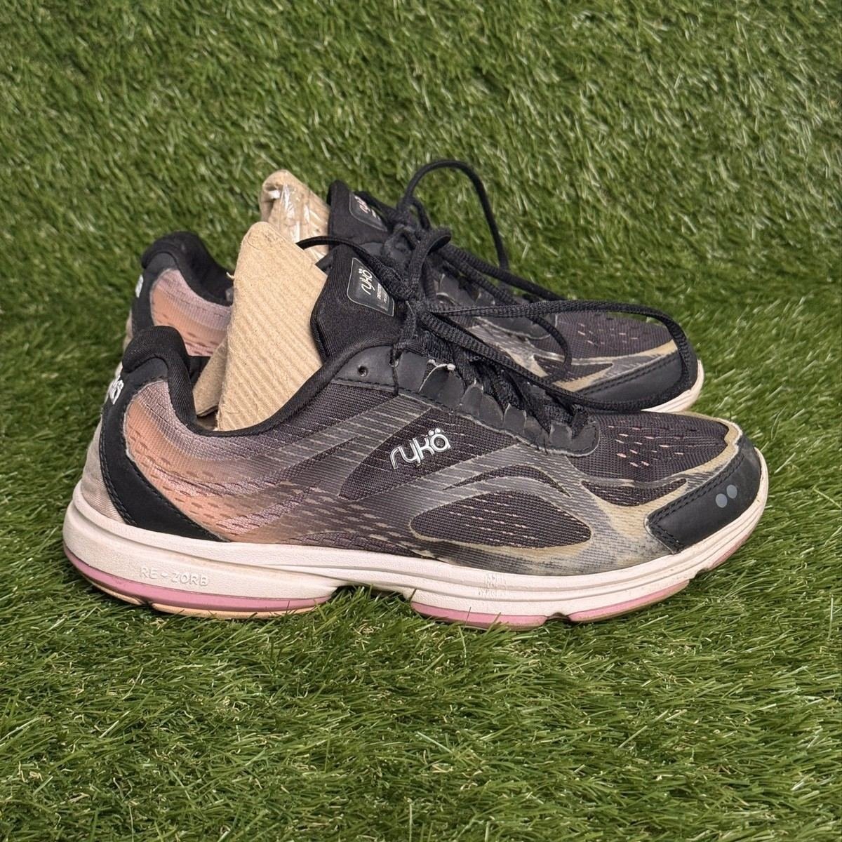 Ryka Devo Plus 2 Womens Size 7 M Pink Black Re-Zorb Running Shoes Sneakers