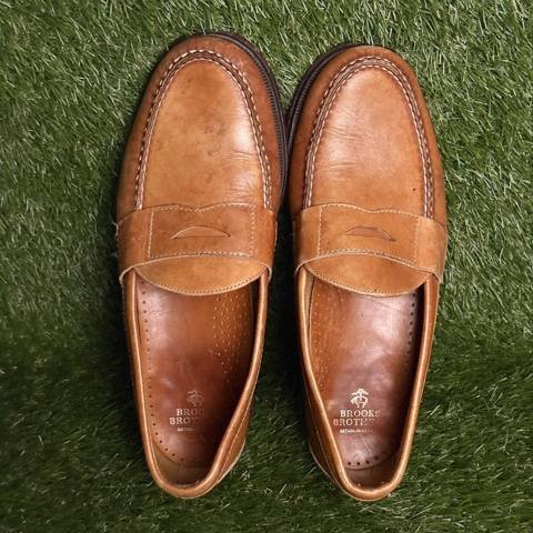 Brooks Brothers Penny Loafers Mens Size 10 D Tan Leather Hand Sewn Dress Shoes photo 6