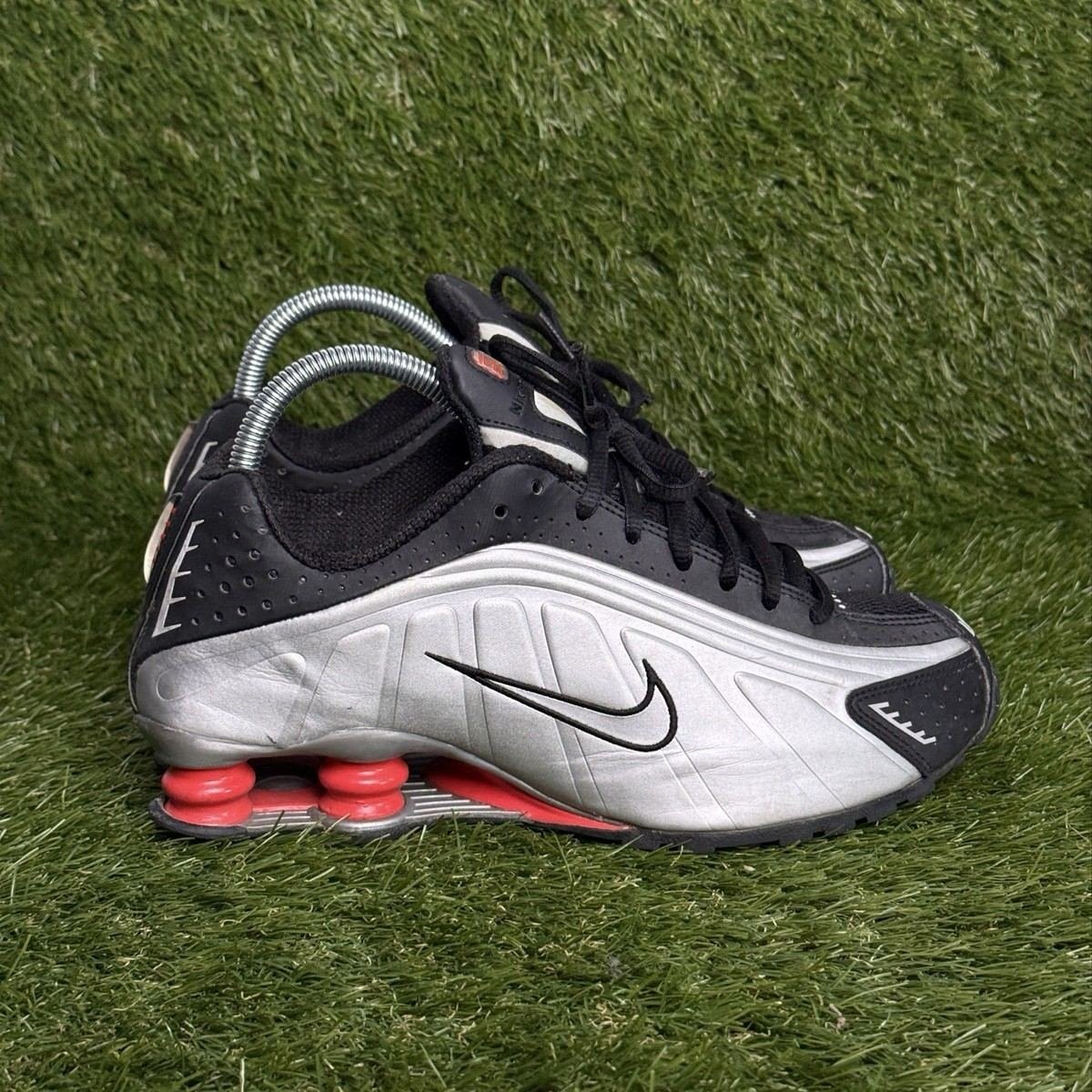 Nike Shox R4 OG Mens Size 6.5 Black Silver Red Running Shoes Sneakers BV1111-008