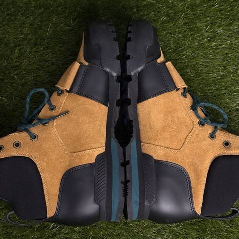 Creative Recreation Hiking Boots Mens Size 9.5 Brown Suede Black Teal High Top photo 6