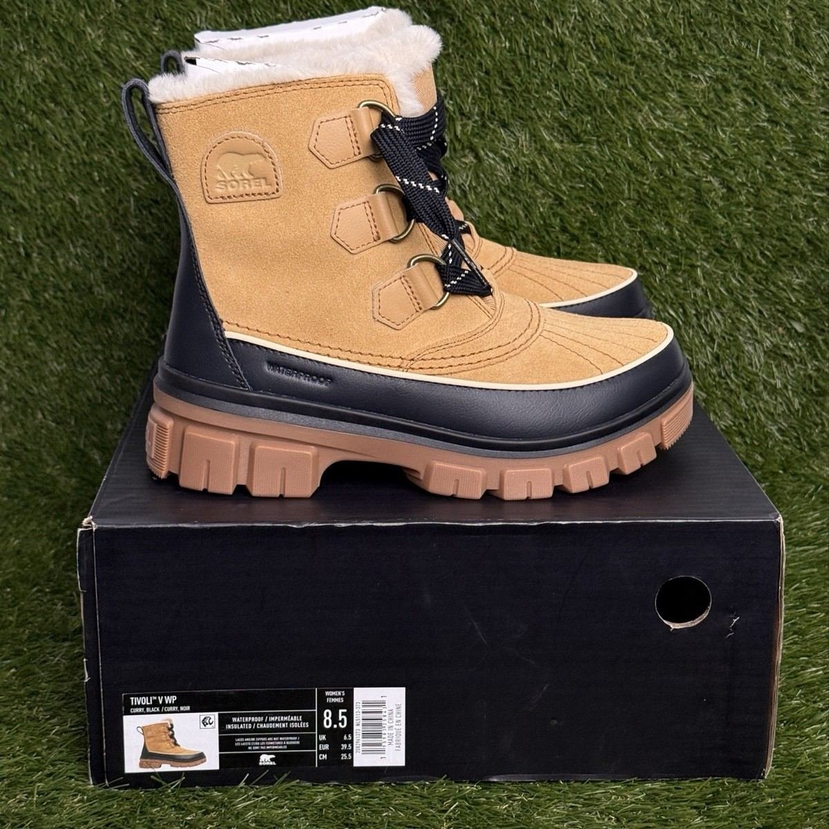 Sorel Tivoli IV Womens Size 7 Curry Suede Waterproof Insulated Winter Boots