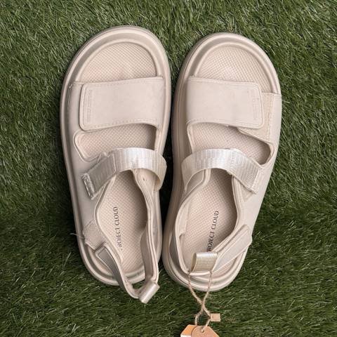 Project Cloud Platform Sandals Womens Size 8.5 Cream Strappy Sport Walking photo 5