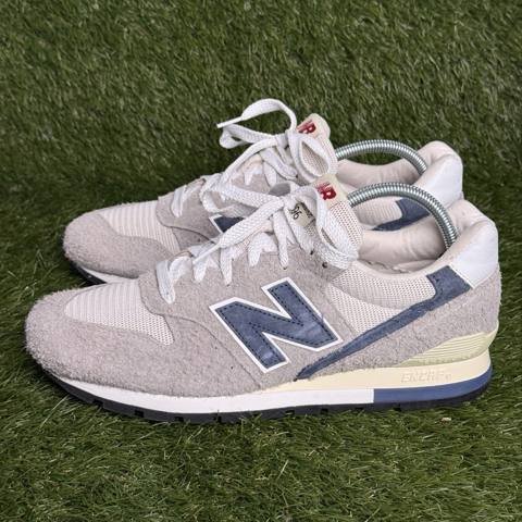 New Balance 996 Grey Day Mens Size 9.5 D Blue White Made in USA Sneakers U996TE photo 3