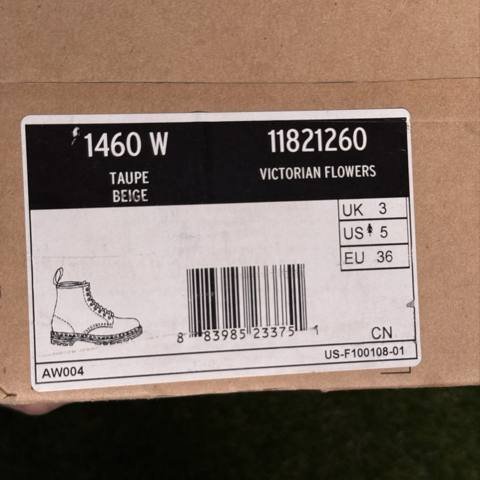 Dr Martens 1460 Womens Size 5 Brown Victorian Floral Rose Canvas Combat Boots photo 10