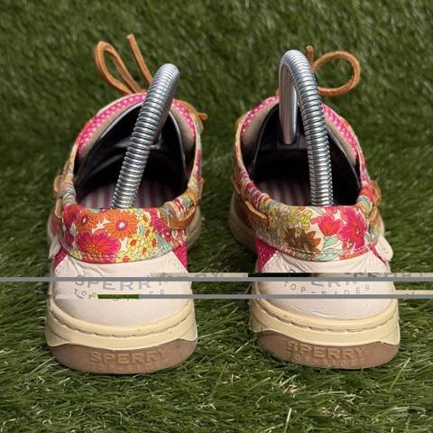 Sperry Top-Sider Womens Size 7.5 M Tan Pink Floral Mesh Leather Boat Shoes photo 5