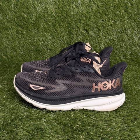 Hoka One One Clifton 9 Womens Size 7 B Black Rose Gold Running Shoes 1127896 photo 4
