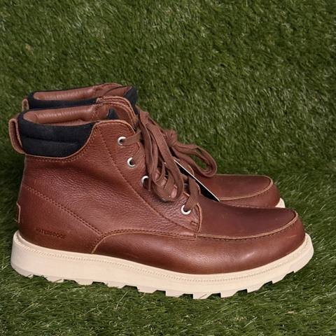 Sorel Madson II Moc Toe Mens Size 9 Tan Tobacco Waterproof Leather Boots photo 5