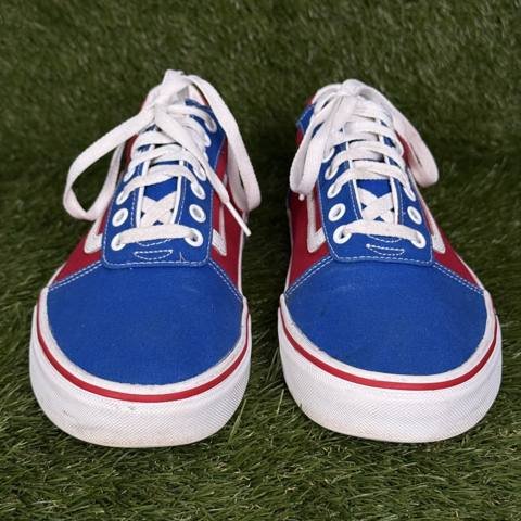 Vans Ward Low Mens Size 12 Red White Blue Checkered Canvas Skate Shoes 507698 photo 3