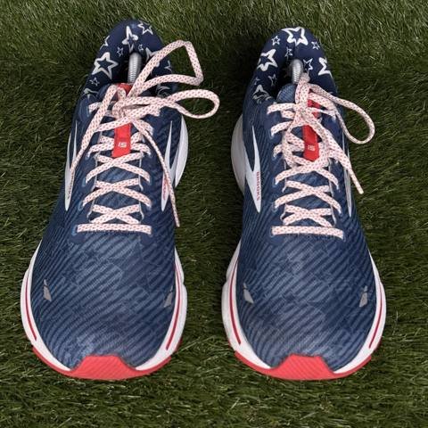Brooks Ghost 15 Womens Size 12.5 D Red White Blue Stars Stripes Running Shoes photo 2