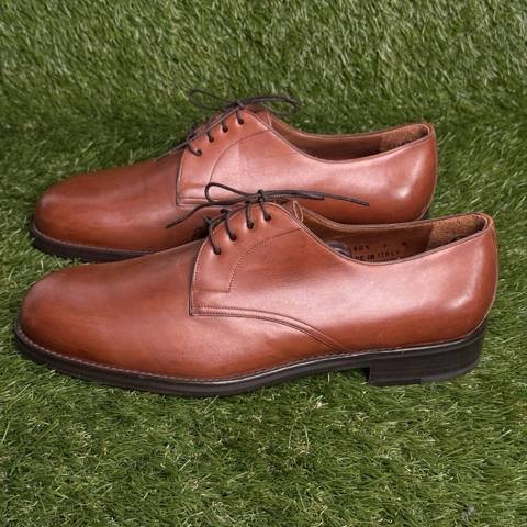Coach Mens Size 9 M Brown Leather Plain Toe Derby Dress Shoes Italy Vintage photo 3