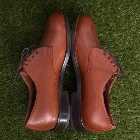 Coach Mens Size 9 M Brown Leather Plain Toe Derby Dress Shoes Italy Vintage photo 5