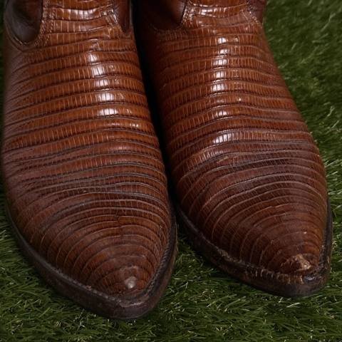 Lucchese Mcreedy Mens Size 9 D Brown Teju Lizard Western Cowboy Boots USA Made photo 3