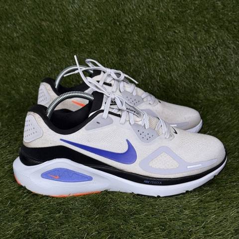 Nike Structure 26 Mens Size 9.5 White Black Blue ReactX Running Shoes HJ1102-004
