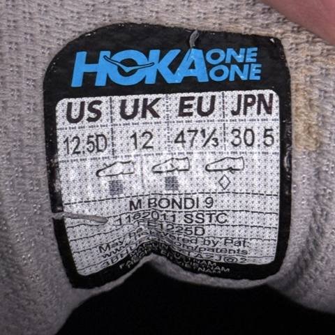 Hoka One One Bondi 9 Mens Size 12.5 D Stardust Cosmic Grey Max Cushion Running photo 8