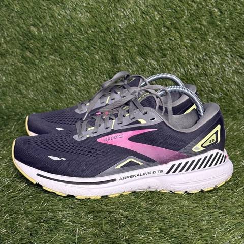 Brooks Adrenaline GTS 23 Womens Size 10.5 B Black Pink Yellow Running Shoes photo 3