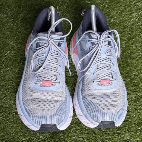 Hoka One One Bondi 7 Womens Size 8 Blue Fog Pink Max Cushion Running Shoes photo 2