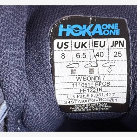 Hoka One One Bondi 7 Womens Size 8 Blue Fog Pink Max Cushion Running Shoes photo 8
