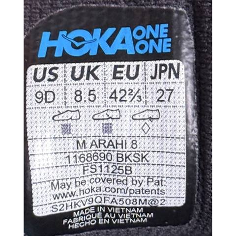 Hoka Arahi 8 Mens Size 9 D Black Blue Stability Running Shoes 1168690 BKSK photo 8