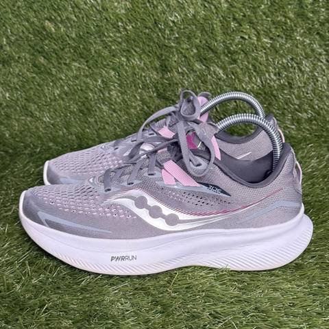 Saucony Ride 15 Wide Womens Size 8.5 W Gray Pink Cushioned Running Shoes S10730 photo 3