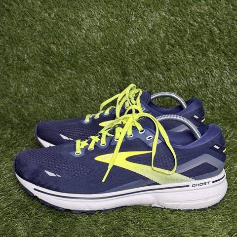 Brooks Ghost 15 Mens Size 11.5 D Navy Neon Cushioned Running Shoes 1103931D429 photo 3
