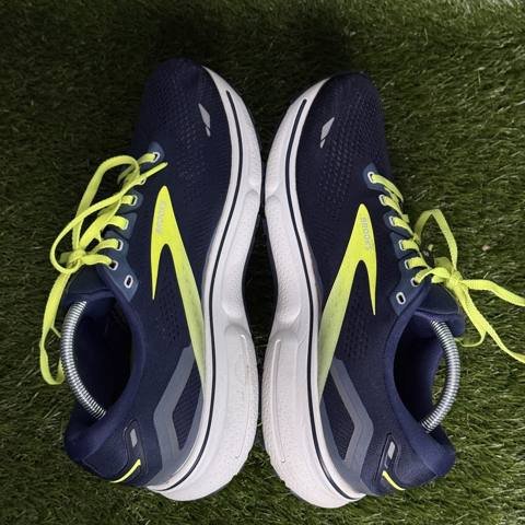 Brooks Ghost 15 Mens Size 11.5 D Navy Neon Cushioned Running Shoes 1103931D429 photo 5