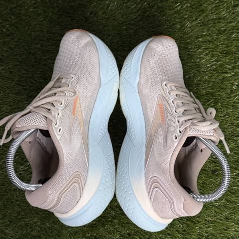 Brooks Glycerin 21 Womens Size 8 B Cream Sky Blue Orange Cushioned Running Shoes photo 5