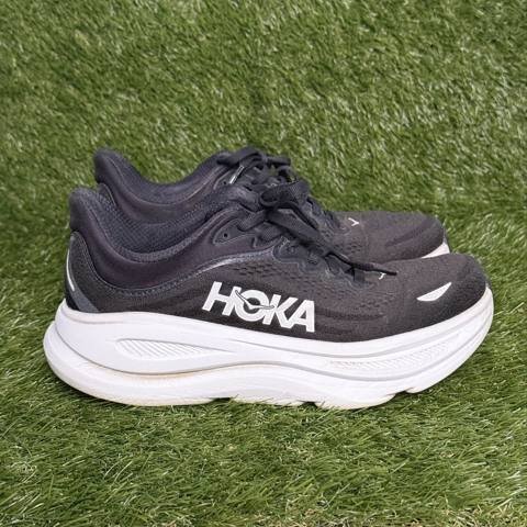 Hoka Bondi 9 Wide Womens Size 6.5 D Black White Max Cushion Running Shoes