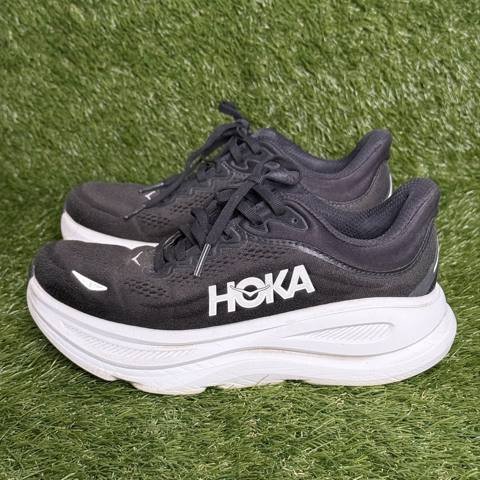 Hoka Bondi 9 Wide Womens Size 6.5 D Black White Max Cushion Running Shoes photo 3