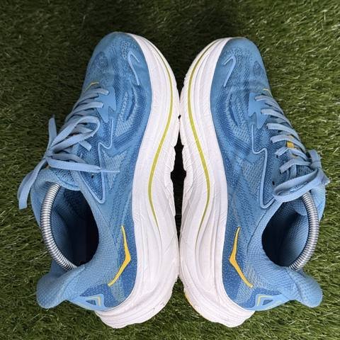 Hoka Clifton 10 Mens Size 9 D Blue Yellow Cushioned Running Shoes 1162030 photo 5
