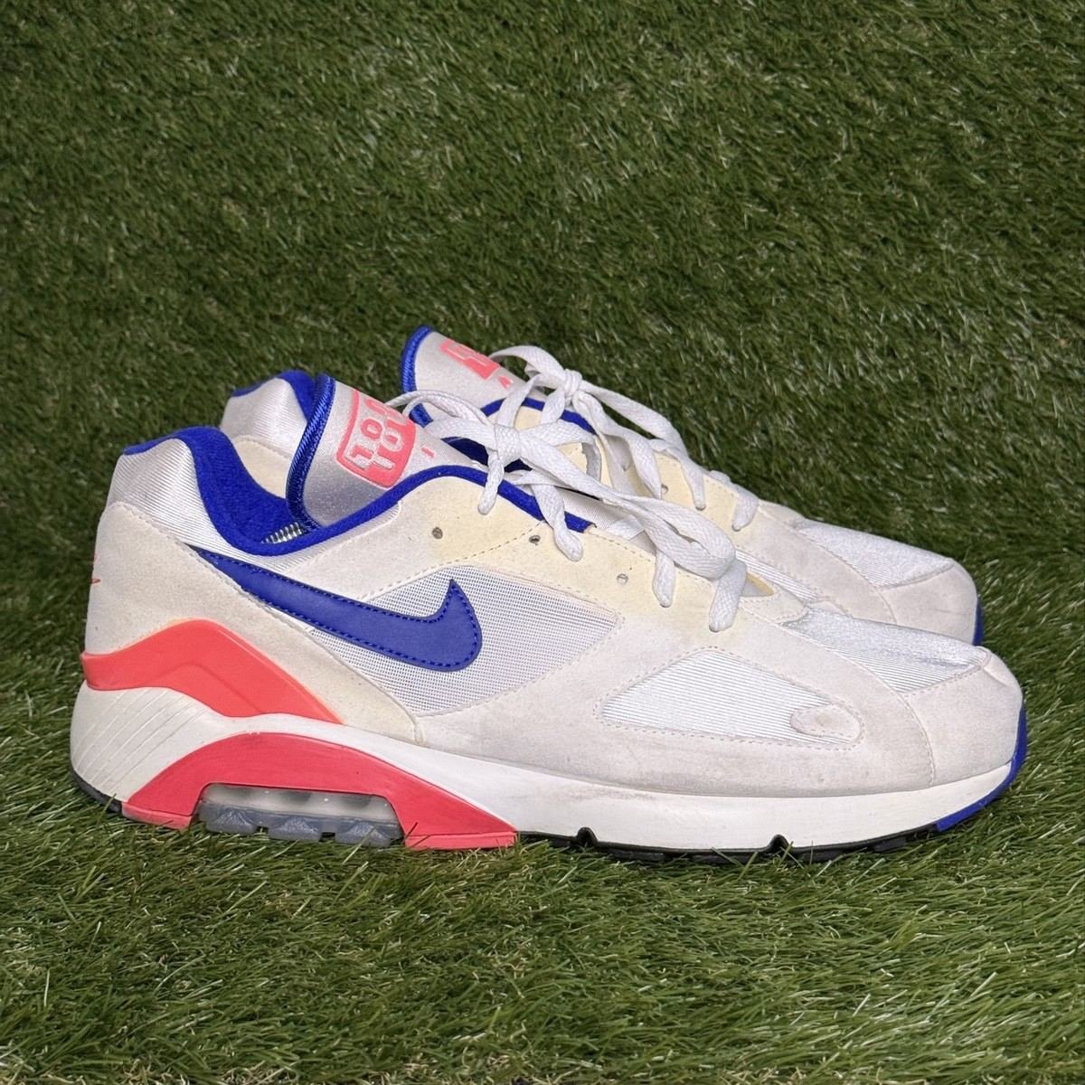 Nike Air Max 180 OG Ultramarine Mens Size 13 White Blue Solar Red 615287-100